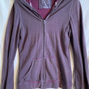 Elita Eco Fashion Bamboo Plum Full Zip Hoodie in Mauve